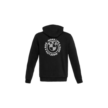 SWEAT À CAPUCHE ET FERMETURE ÉCLAIR MAKE LIFE A RIDE NOIR HOMME