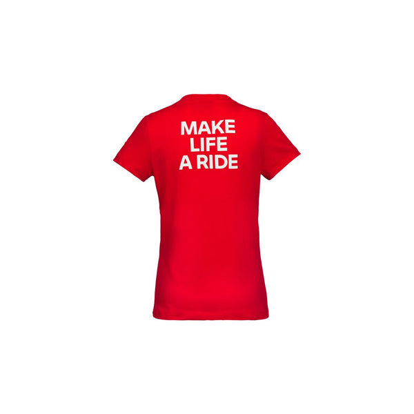 T-SHIRT MAKE LIFE A RIDE ROUGE DAME